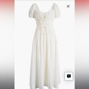 Reformation Rhett Dress in White Size 8 NWT milkmaid bodice